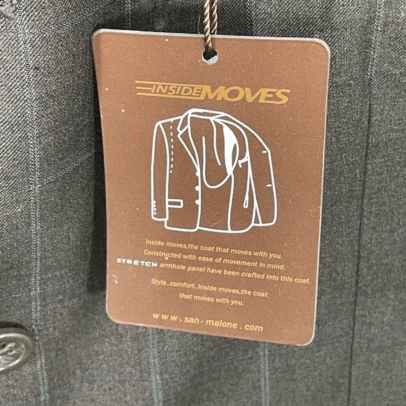 NWT Caravelli Tevon Superior 150s Blazer Size 40R Olive Pinstripe Sport Coat - Picture 3 of 11